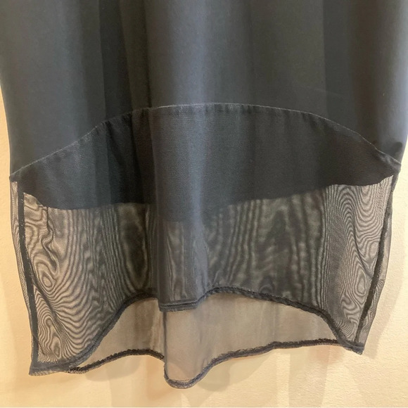 SYMPLI Sz 16 Stretchy Straight Elastic Waist  High Low Mesh Hem Skirt in Blue - Picture 2 of 8